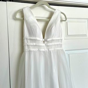 White bridal or bridesmaid dress